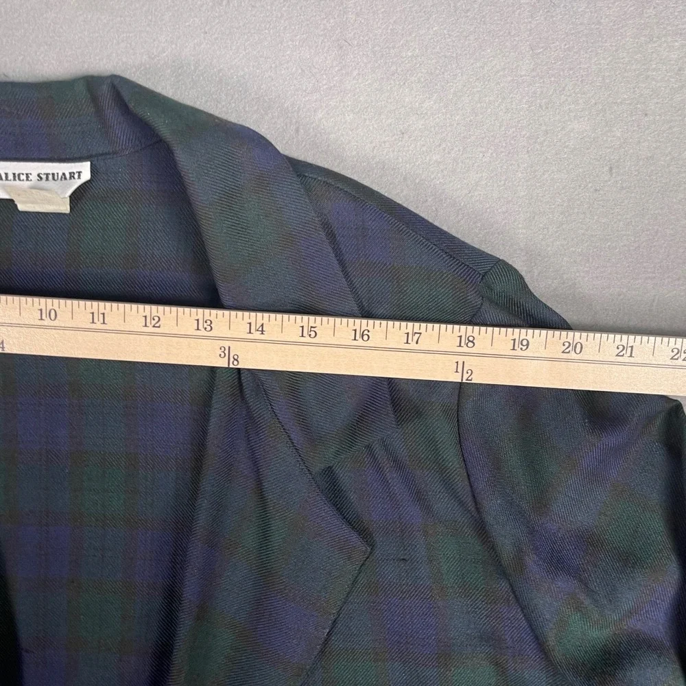 Alice Stuart Plaid Blazer‎ Career Office Button Front Jacket 22W
